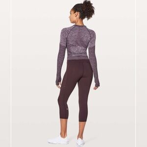 Lululemon Speed Up Crop Leggings 21" Black Cherry Size 6